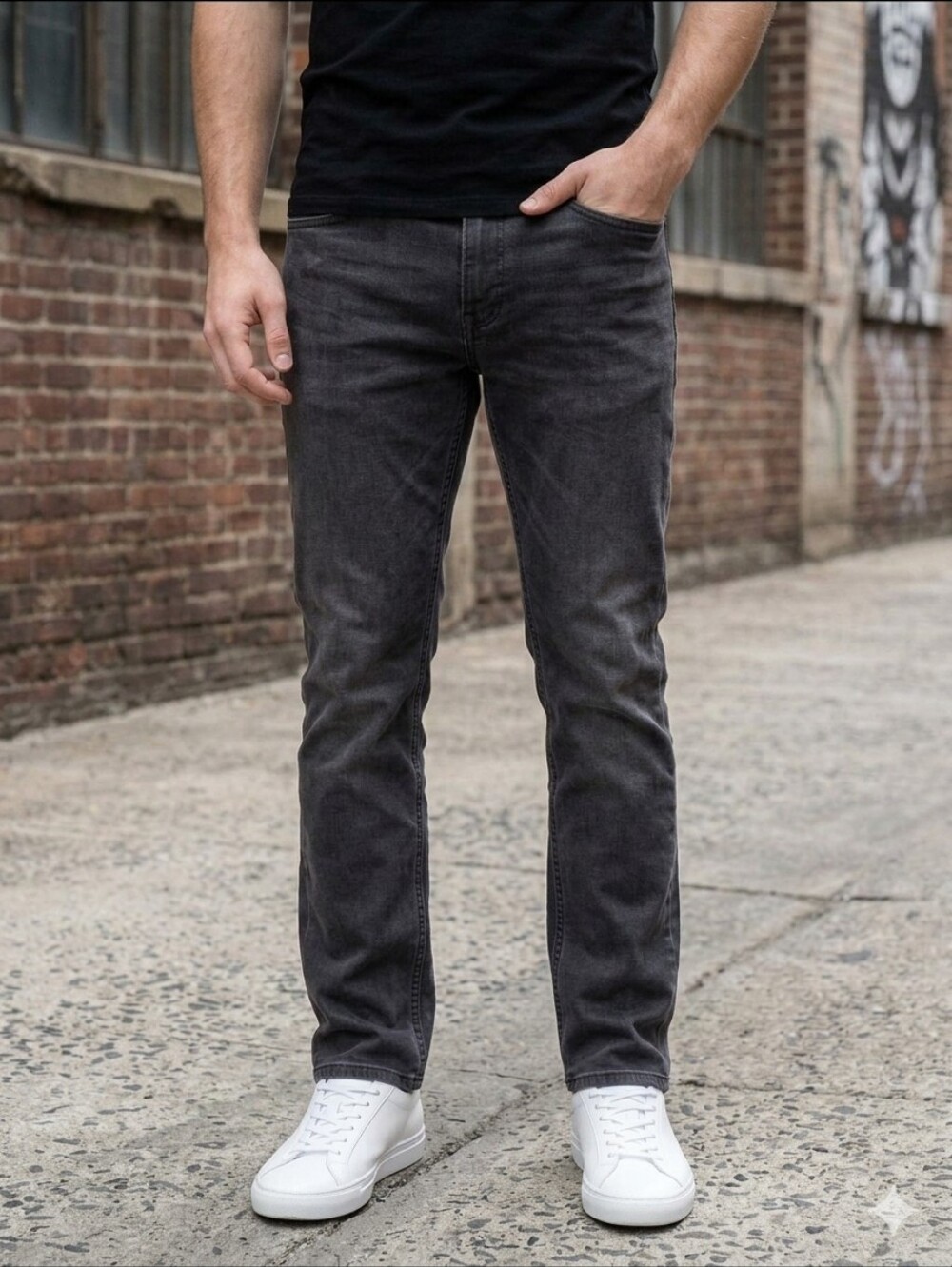Urban Indigo Denim Jeans Slim Fit Men’s 38x32 Front Rise 11" Gray Wash